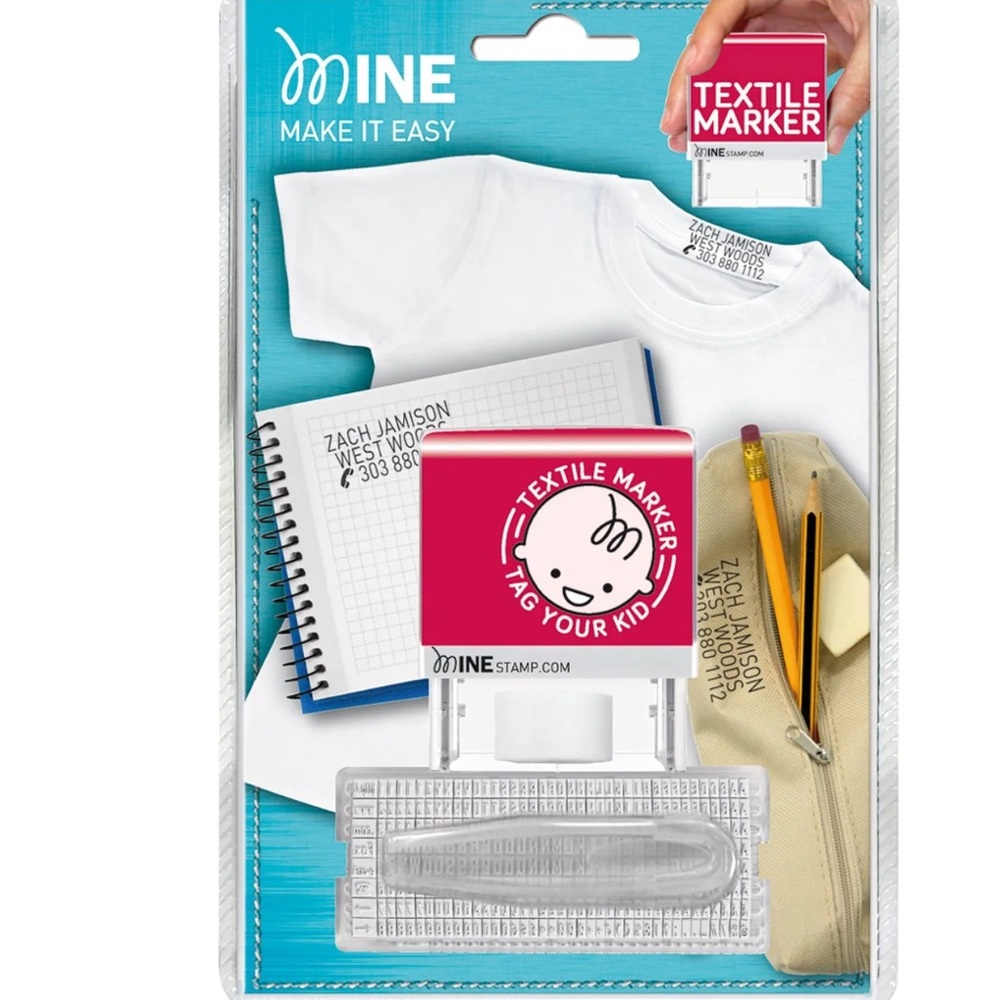 MINE Textile Marker Stamp Kit to mark your clothing & more! New!